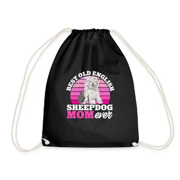 Old English Sheepdog Sheepie Bobtail - Drawstring Bag - black - Front