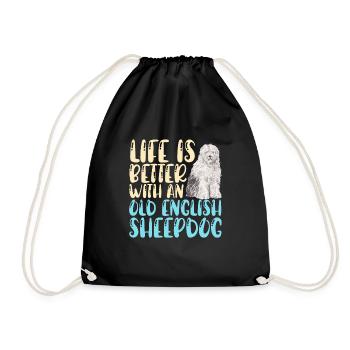 Vieux chien de berger anglais Sheepie Bobtail - Sac de sport léger - noir - Devant