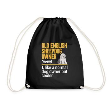 Old English Sheepdog Sheepie Bobtail - Drawstring Bag - black - Front