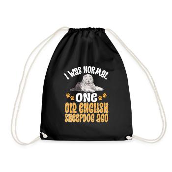 Old English Sheepdog Sheepie Bobtail - Drawstring Bag - black - Front
