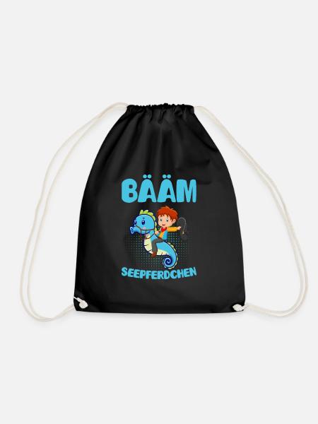 Seepferdchen bestanden Geschenk Frühschwimmer - Turnbeutel - Schwarz