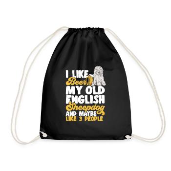 Vieux chien de berger anglais Sheepie Bobtail - Sac de sport léger - noir - Devant