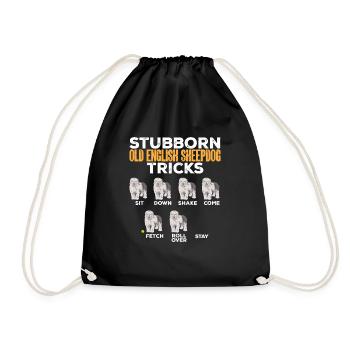 Old English Sheepdog Sheepie Bobtail - Drawstring Bag - black - Front