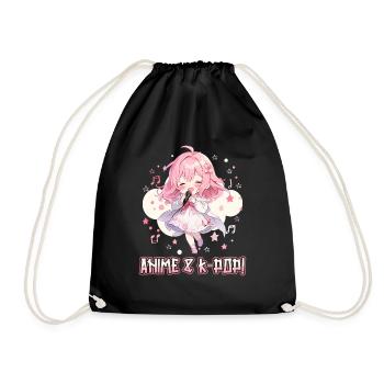 Anime and K-Pop Korean Pop Music Kpop - Drawstring Bag - black - Front