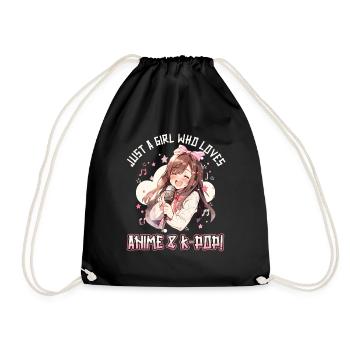 Juste une fille qui aime l’anime et la K-Pop - Sac de sport léger - noir - Devant