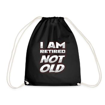 Pensioner pension funny - Drawstring Bag - black - Front