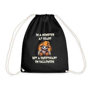 Funny Halloween /Monster at heart T-Shirt - Drawstring Bag - black - Front