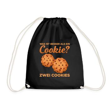 Was ist besser als ein Cookie? Zwei Cookies Liebli - Turnbeutel - Schwarz - Vorne