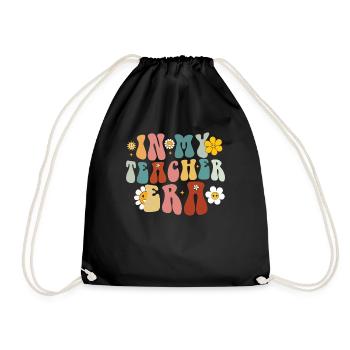 Groovy In My Teacher Era Back to School Teacher - Drawstring Bag - black - Front