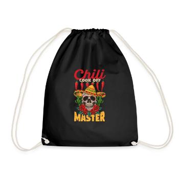 Chili Cook Off Master Cooking Mexican Sombrero - Drawstring Bag - black - Front