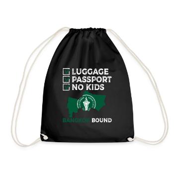 Luggage Passport No Kids Bangkok Bound Vacation - Drawstring Bag - black - Front