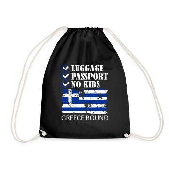 Passeport bagages Pas d’enfants Grèce Bound Holidays - Sac de sport léger - noir - Devant