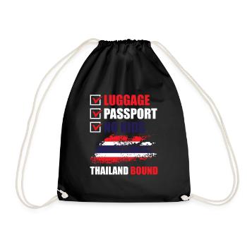 Luggage Passport No Kids Thailand Bound - Drawstring Bag - black - Front