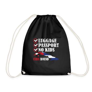 Luggage Passport No Kids Cuba Bound Vacation Trip - Drawstring Bag - black - Front