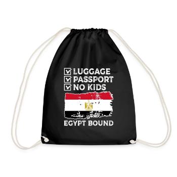 Gepäck Passport No Kids Ägypten Bound Urlaub Trip - Turnbeutel - Schwarz - Vorne