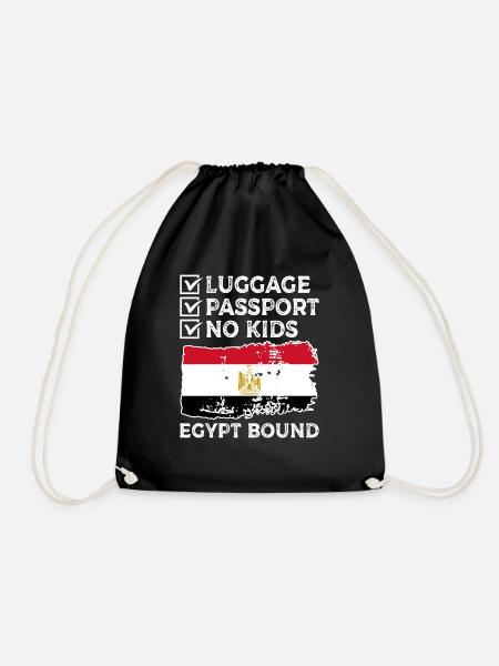 Gepäck Passport No Kids Ägypten Bound Urlaub Trip - Turnbeutel - Schwarz