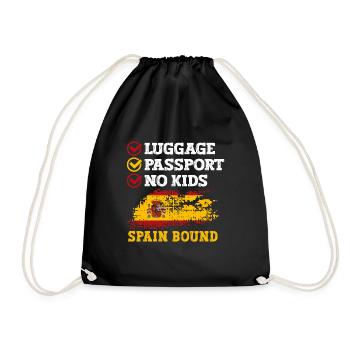 Passeport bagage Pas d’enfants Espagne Voyage de vacances à destination de l’Espagne - Sac de sport léger - noir - Devant
