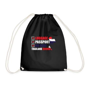 Luggage Passport No Kids Thailand Bound - Drawstring Bag - black - Front