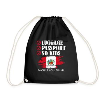 Luggage Passport Machu Picchu Bound Holiday Trip - Drawstring Bag - black - Front