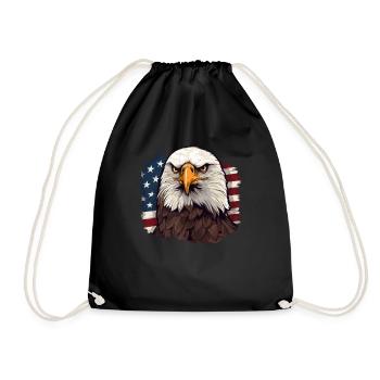 Animal Lover - Cute Animal Graphic - Eagle - Drawstring Bag - black - Front