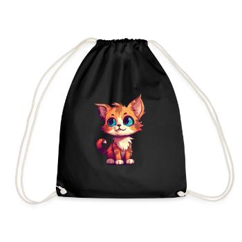Animal Lover - Cute Animal Graphic - - Drawstring Bag - black - Front