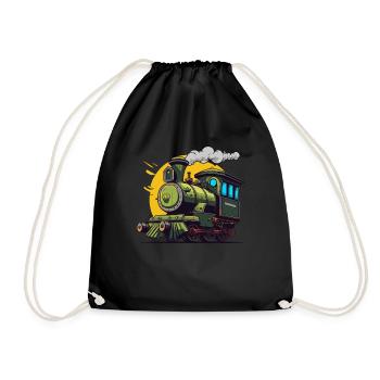 Locomotive and train enthusiast Grafic - Drawstring Bag - black - Front