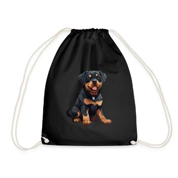 Animal Lover - Cute Animal Graphic - Dogs - Drawstring Bag - black - Front