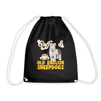 Old English Sheepdog Sheepie Bobtail - Drawstring Bag - black - Front