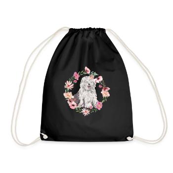 Old English Sheepdog Sheepie Bobtail - Drawstring Bag - black - Front
