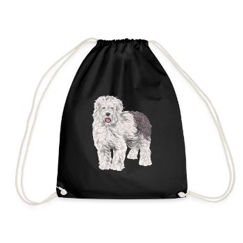 Vieux chien de berger anglais Sheepie Bobtail - Sac de sport léger - noir - Devant