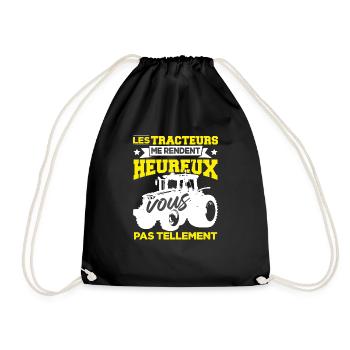 Paysan Tracteur Cadeau - Sac de sport léger - noir - Devant