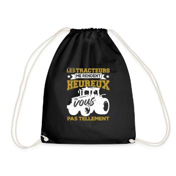 Les Tracteurs Me Rendent Heureux - Sac de sport léger - noir - Devant