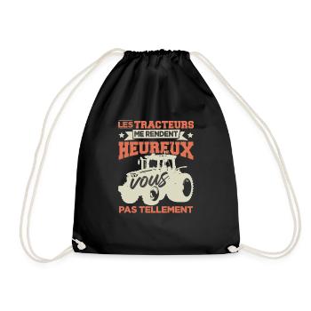 Tracteur Humour Paysan Fermier - Sac de sport léger - noir - Devant