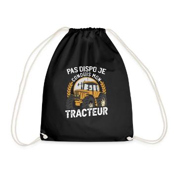 Pas Dispo Je Conduis Mon Tracteur - Sac de sport léger - noir - Devant