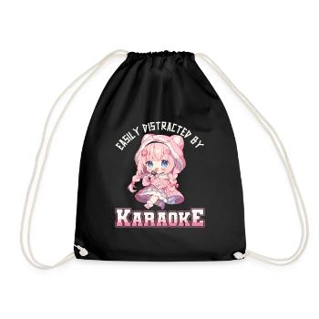 Facilement distrait par le karaoké - Sac de sport léger - noir - Devant