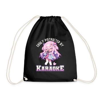 Facilement distrait par le karaoké - Sac de sport léger - noir - Devant
