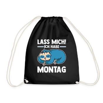 Lfaultier ass Mich Ich Habe Montag - Turnbeutel - Schwarz - Vorne