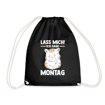 Katze Lass Mich Ich Habe Montag - Turnbeutel - Schwarz - Vorne