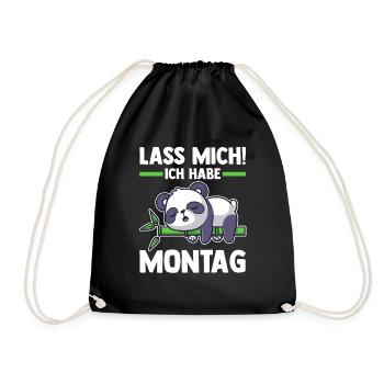 Pandabär Lass Mich Ich Habe Montag - Turnbeutel - Schwarz - Vorne