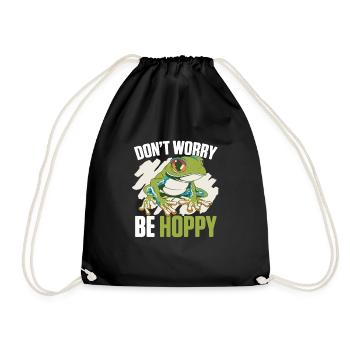 Toad Frog Don’t Worry Be Hoppy Cute Amphibian Fan - Sac de sport léger - noir - Devant