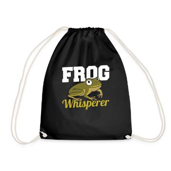 Herpetologist Amphibian Funny Toad Frog Whisperer - Drawstring Bag - black - Front