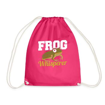 Herpetologist Amphibian Funny Toad Frog Whisperer - Drawstring Bag - fuchsia - Front