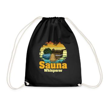 Sauna Whisperer Spa Banja Saunaclub Saunameister - Turnbeutel - Schwarz - Vorne