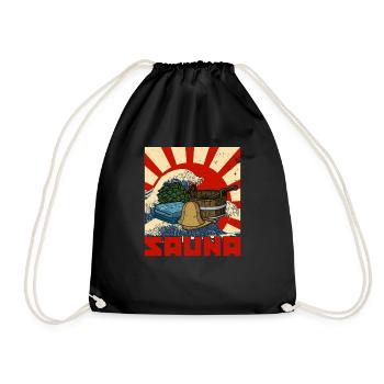 Retro Sauna Spa Massage Banja Saunameister - Turnbeutel - Schwarz - Vorne