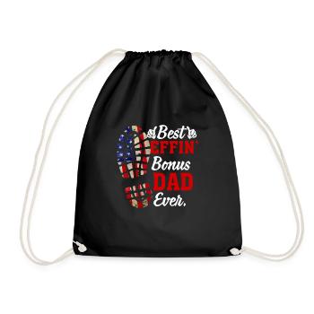 Best Effin' Bonus Dad Ever - Drawstring Bag - black - Front