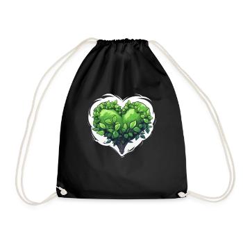 Tree Heart Gardener Botanist Nature Garden - Drawstring Bag - black - Front