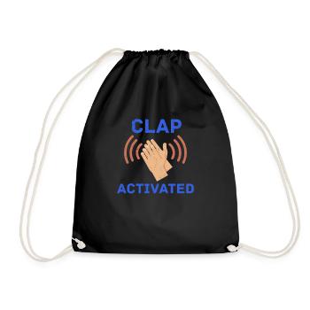 Clap Activated Gag Comedian Funny Prank Joke - Drawstring Bag - black - Front