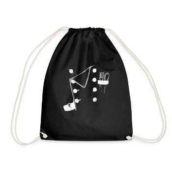 Chef Costume Cuillère Fourchette Cuisine Culinaire - Sac de sport léger - noir - Devant