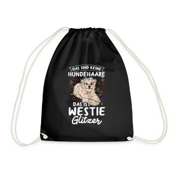 Das Sind Keine Hunde Haare Das Ist Westie Glitzer - Turnbeutel - Schwarz - Vorne