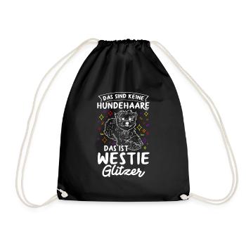 Das Sind Keine Hunde Haare Das Ist Westie Glitzer - Turnbeutel - Schwarz - Vorne